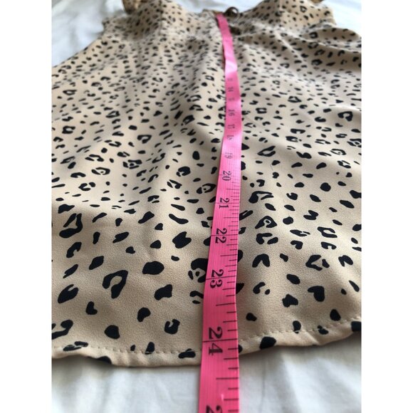 NWT Sunday Best Aritzia Leopard Print Mini Dress Womens 4 Retro Ruffle Strap - Picture 8 of 9